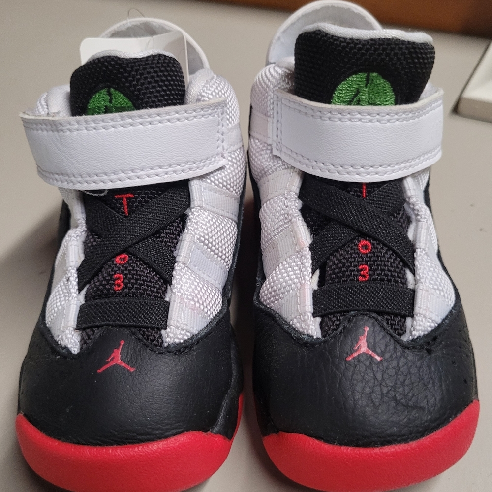 Children's Jordans 6c red/blk/wht